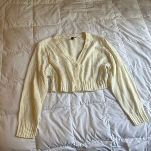 H&M Cream Button-Up Cardigan